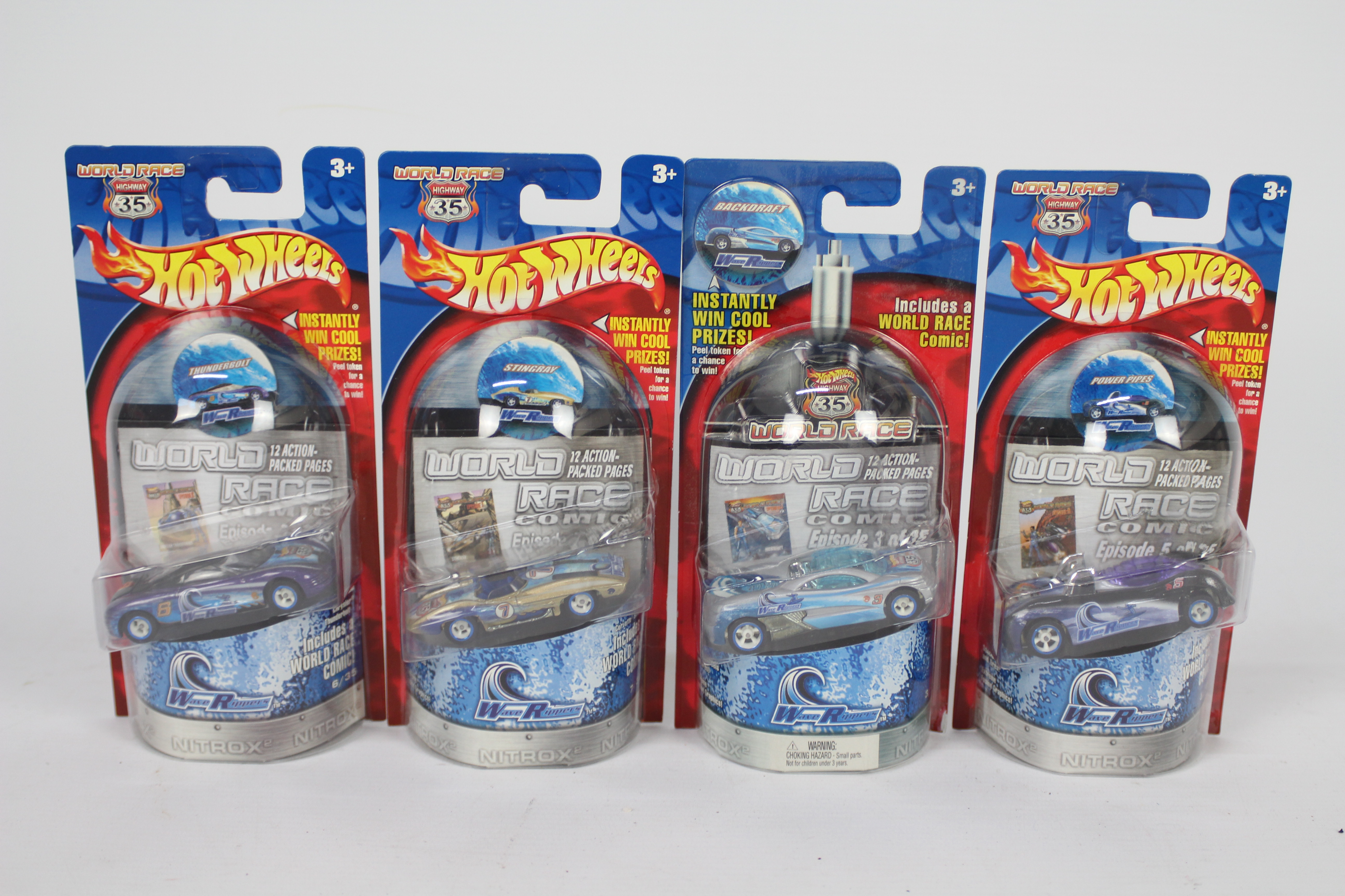 Hot Wheels - World Race - 4 x Rare limited edition models, Numbers 3,5,