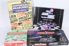 Parker - Hasbro - Star Trek - 3 x board games and a boxed set of Newspapers.
