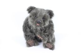 Melisa's Bears - A one of a kind grey/black faux fur bear called Braith made in Canada by Melisa