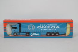 Tekno - A boxed Tekno #66 'The British Collection' 1:50 scale diecast Scania Curtainside 'Omega'.