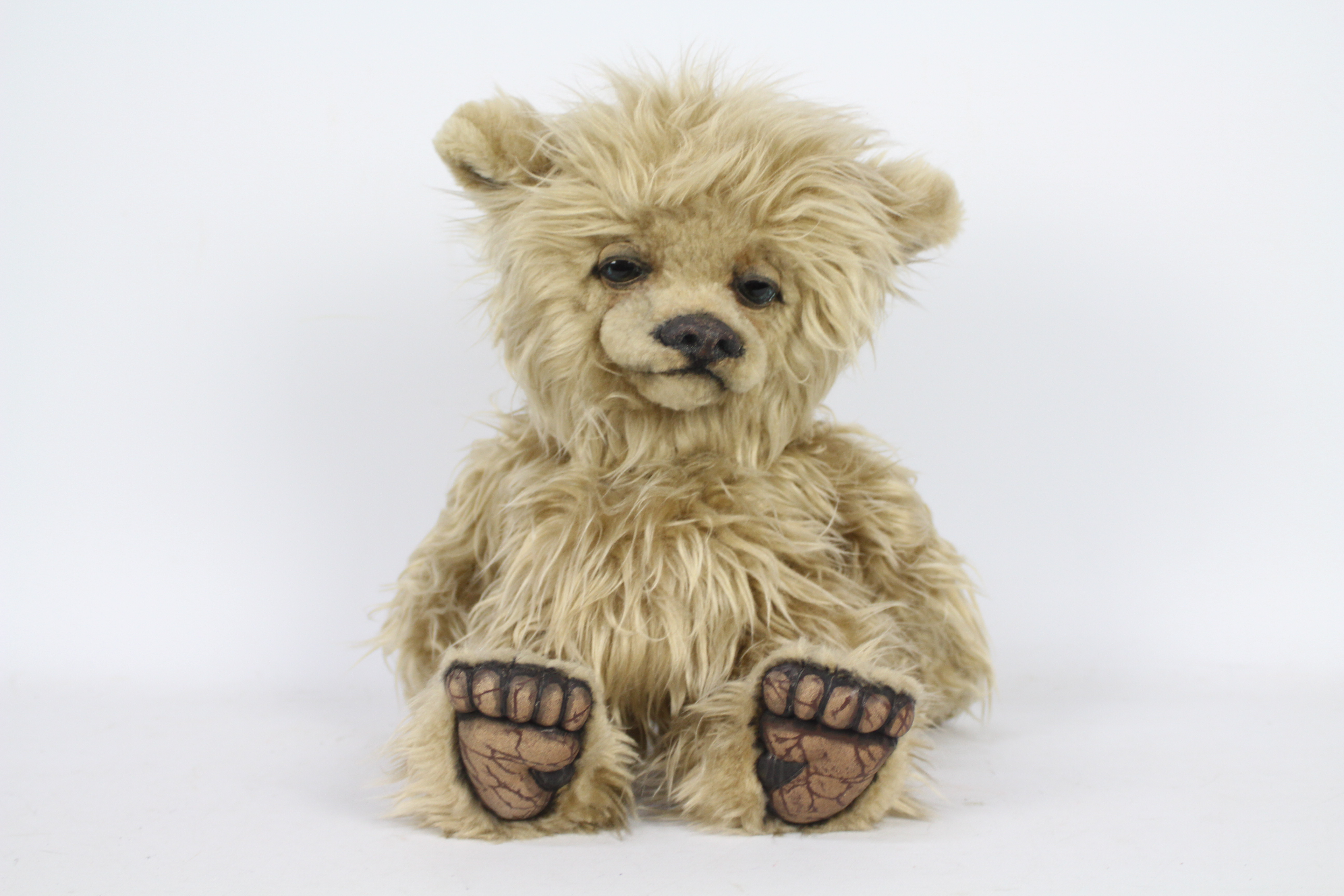 Melisa's Bears - A one of a kind golden faux fur bear named Lizzie made by the Canadian company - Image 4 of 4