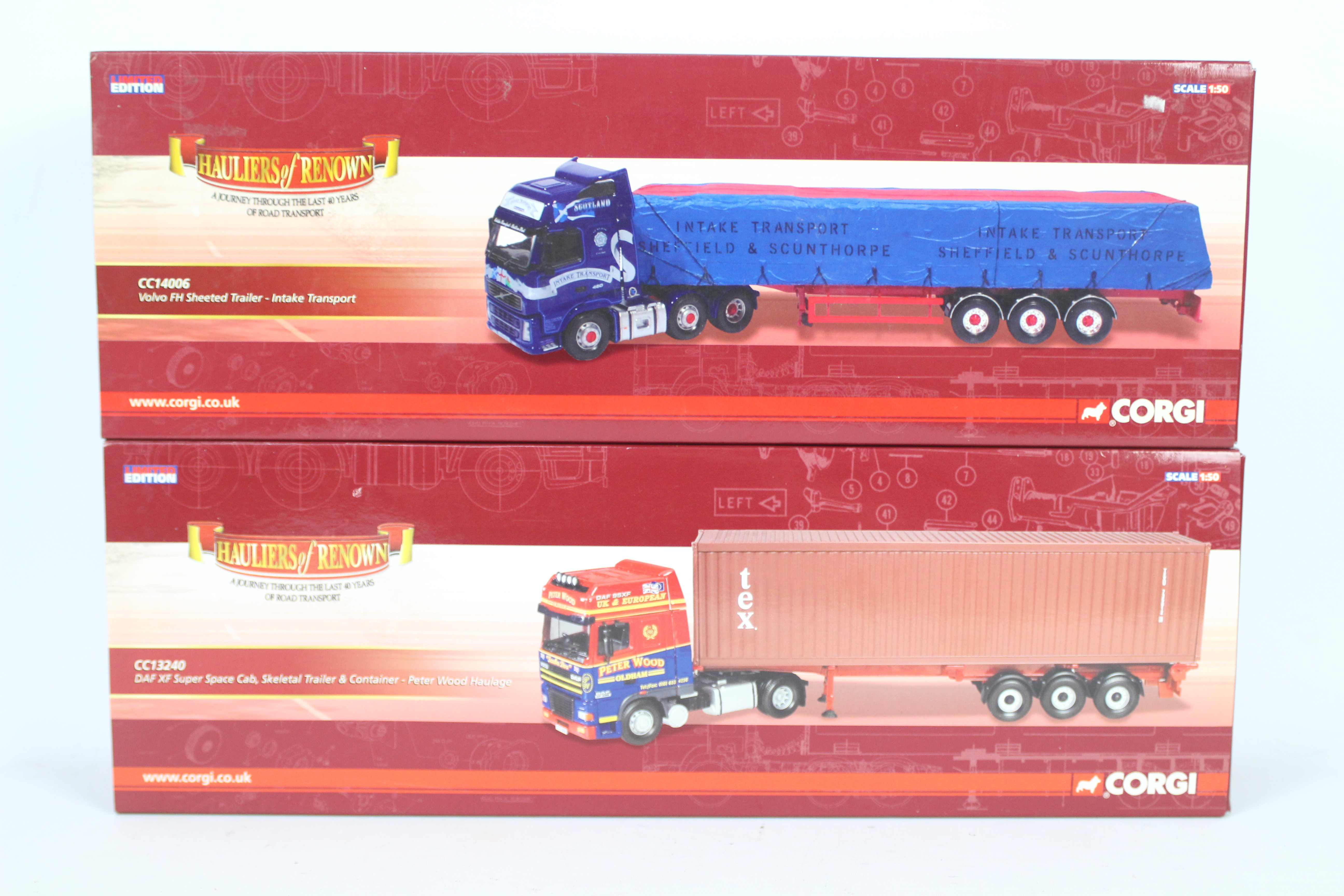 Corgi - Two boxed Corgi Limited Edition 1:50 scale diecast trucks from the Corgi 'Hauliers of