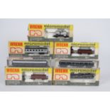 Wrenn - A boxed rake of seven English and Continental N gauge passenger and freight rolling stock