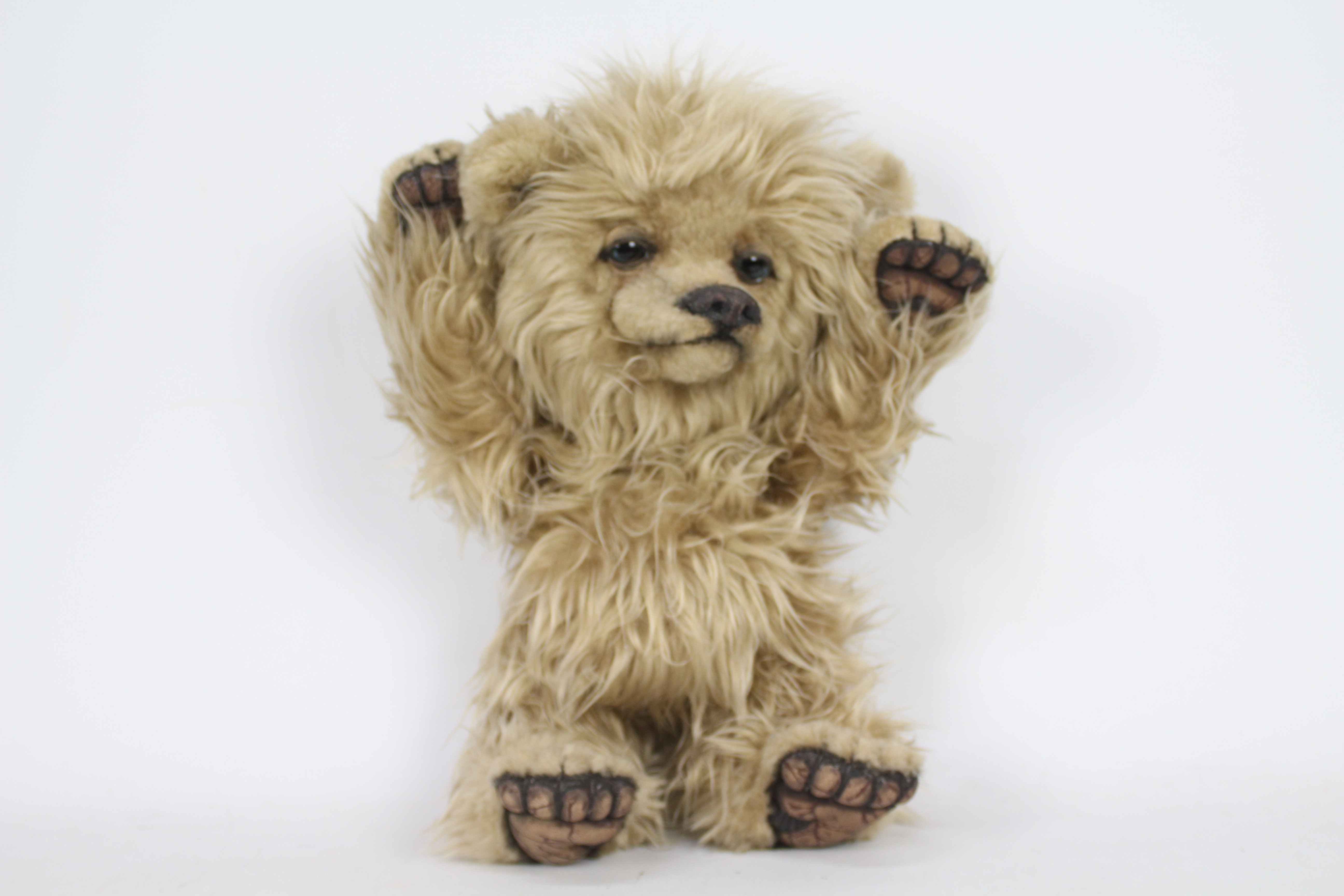 Melisa's Bears - A one of a kind golden faux fur bear named Lizzie made by the Canadian company - Image 3 of 4