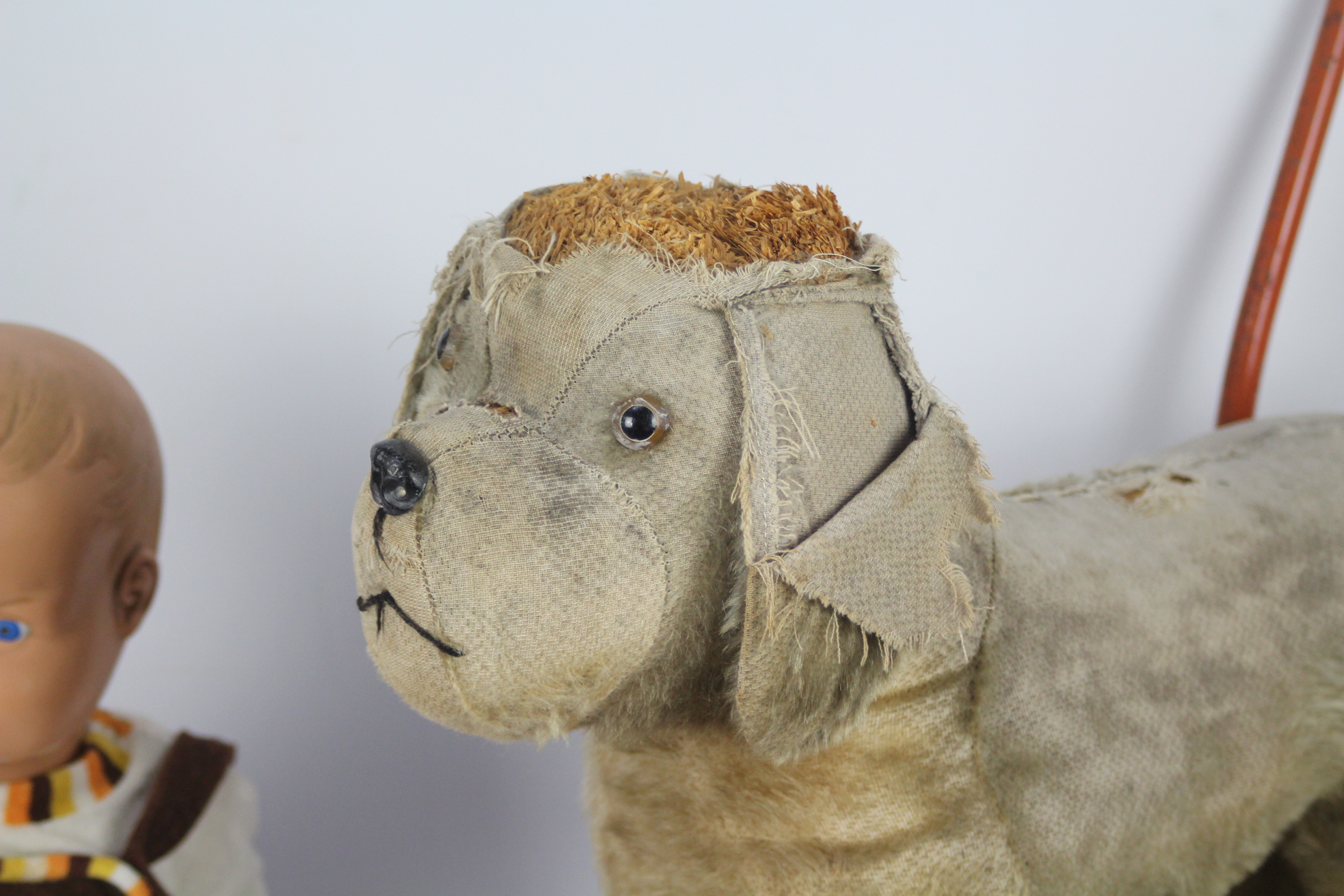 Triang, Other - An unboxed and unmarked vintage child mannequin doll with a Triang Push-Along-Dog. - Image 2 of 4