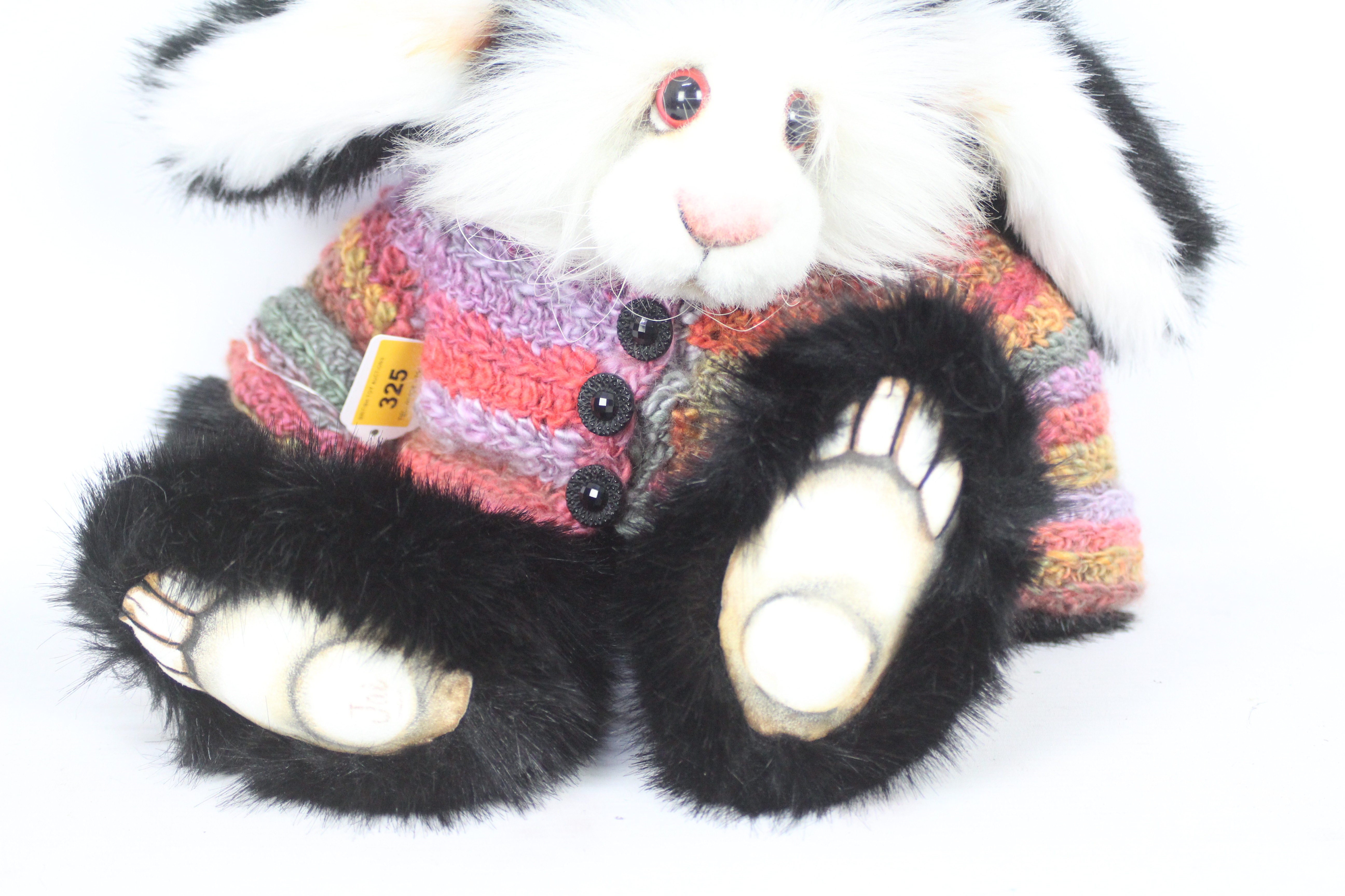 Unknown Maker - A soft toy rabbit with the name 'Jal' imprinted on its right foot. - Image 3 of 5