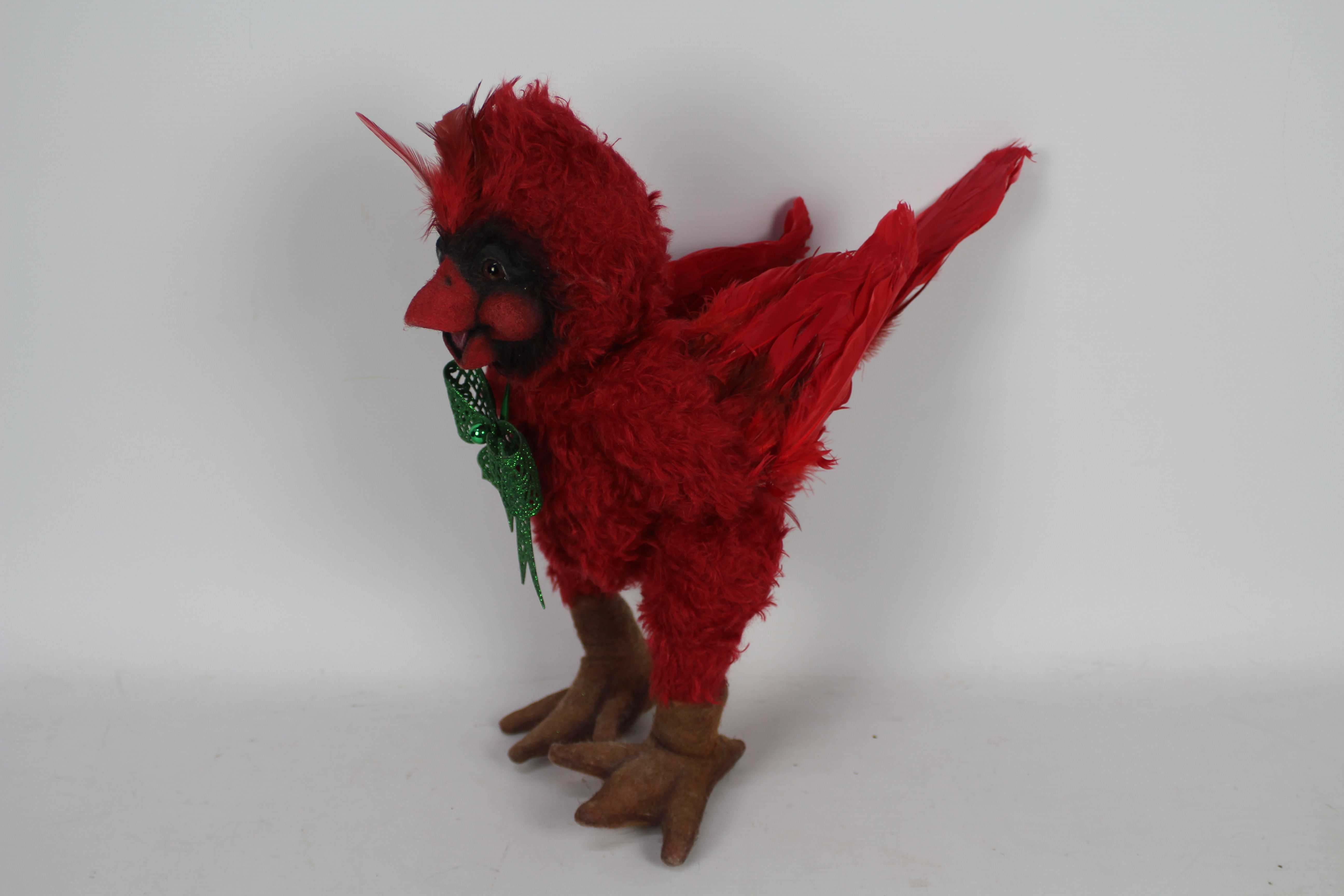 Tender Care Nursery - A large red bird with feathers made by Judy Bauer. - Image 3 of 5