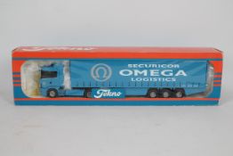 Tekno - A boxed Tekno #66 'The British Collection' 1:50 scale diecast Scania Curtainside 'Omega'.