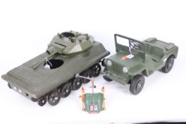 Action Man, Hasbro, Palitoy - Three unboxed Action Man vehicles.