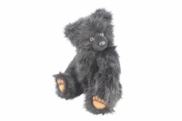 Unknown Maker - A long haired jointed black bear with no makers label visible,