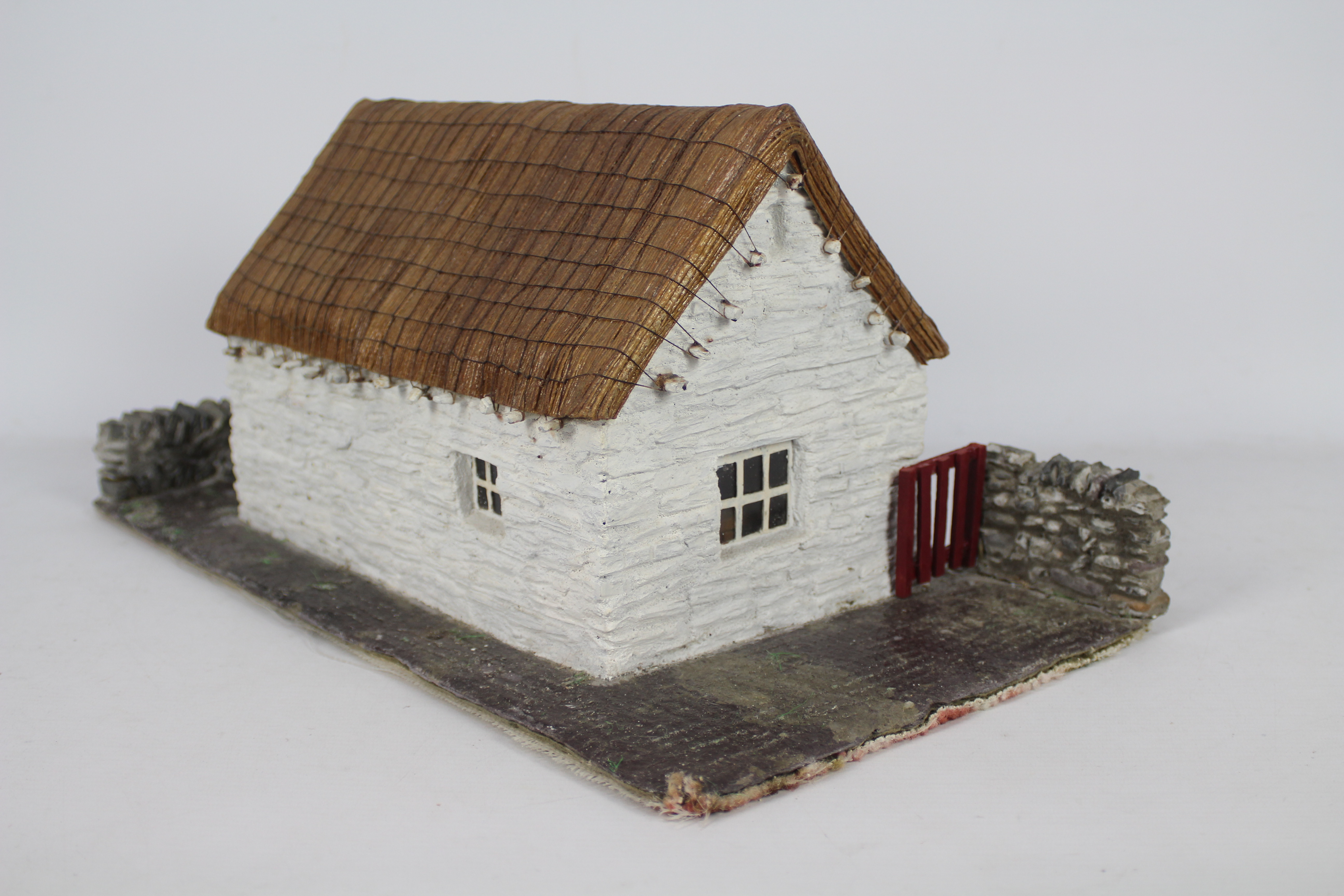 Unconfirmed Maker - An interesting and well constructed model of a thatched stone cottage, - Image 5 of 6