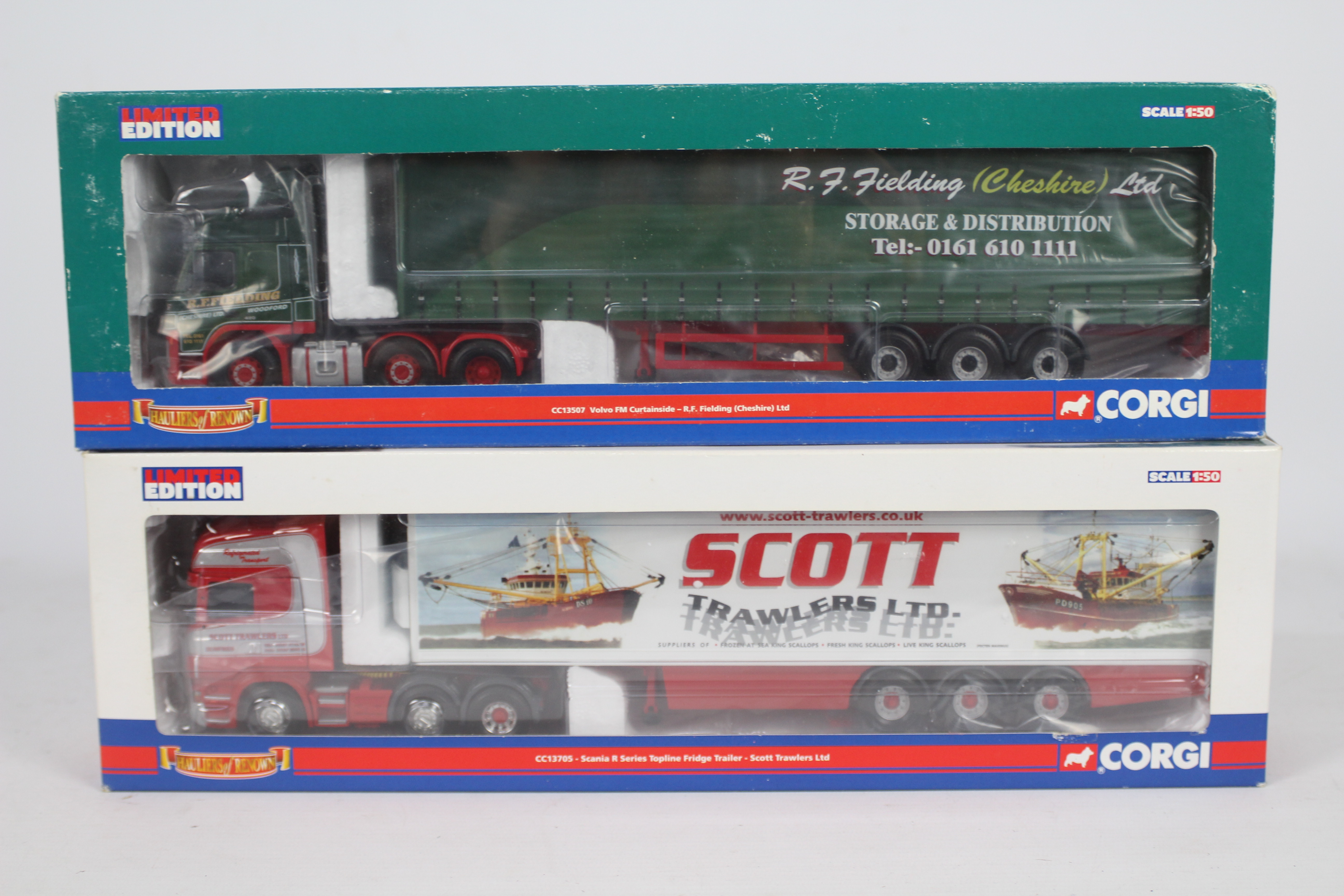 Corgi - A pair of boxed Corgi Limited Edition 1:50 scale diecast trucks from the Corgi 'Hauliers of