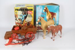 Marx - Two boxed vintage Marx toys including a 'The Lone Ranger Rides Again' Prairie Wagon' appears