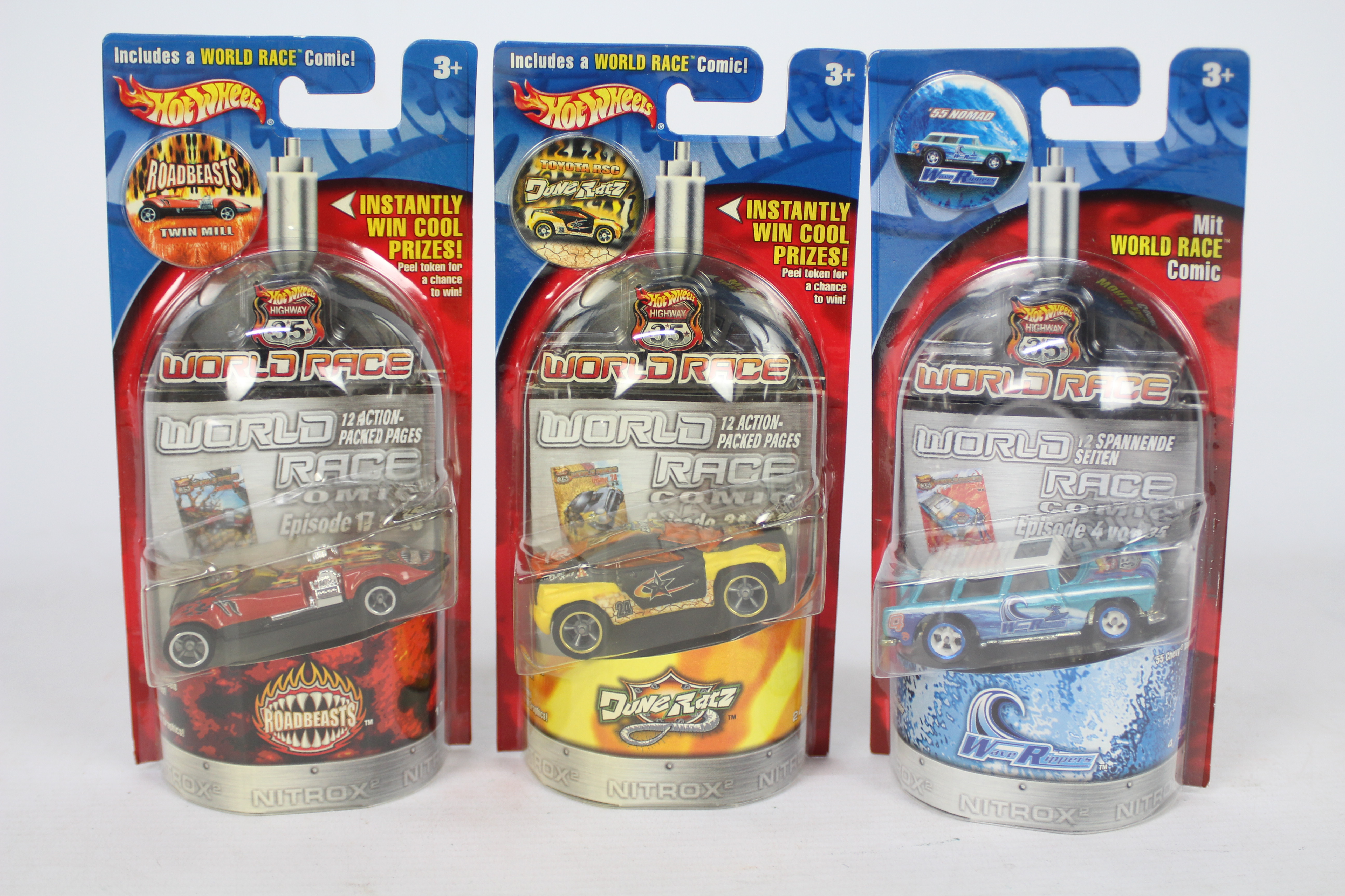 Hot Wheels - World Race - 3 x unopened limited edition models from the sought after World Race