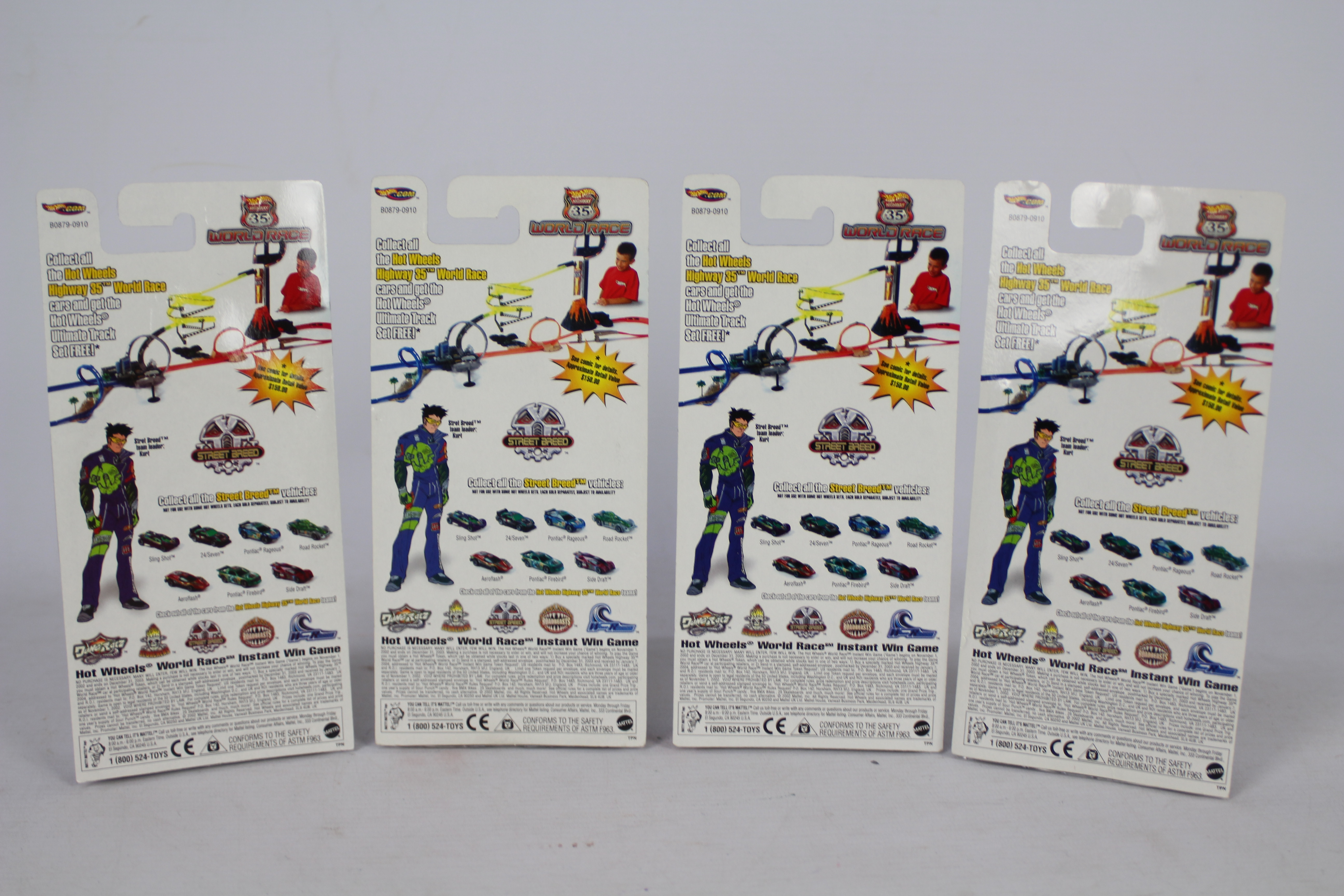 Hot Wheels - World Race - 4 x rare unopened limited edition models from the World Race Street Breed - Image 4 of 4