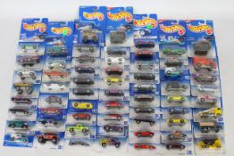 Hot Wheels - 63 x unopened long card models from 1991 - 95 including Pontiac Fiero # 15962,