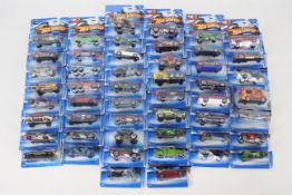 Hot Wheels - 50 x unopened carded models from the mid 2000's including Bugatti Veyron # J8000,