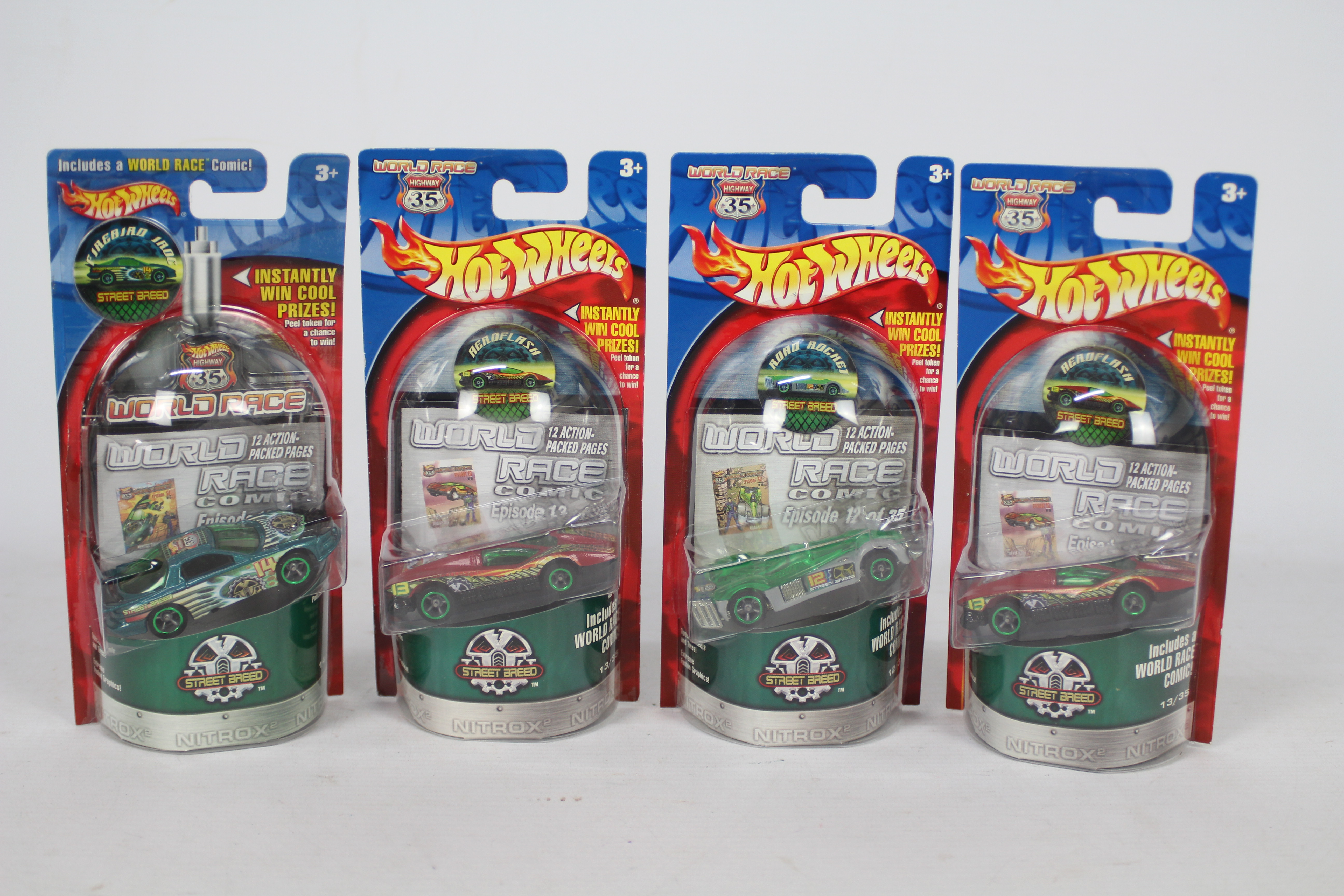 Hot Wheels - World Race - 4 x rare unopened limited edition models from the World Race Street Breed