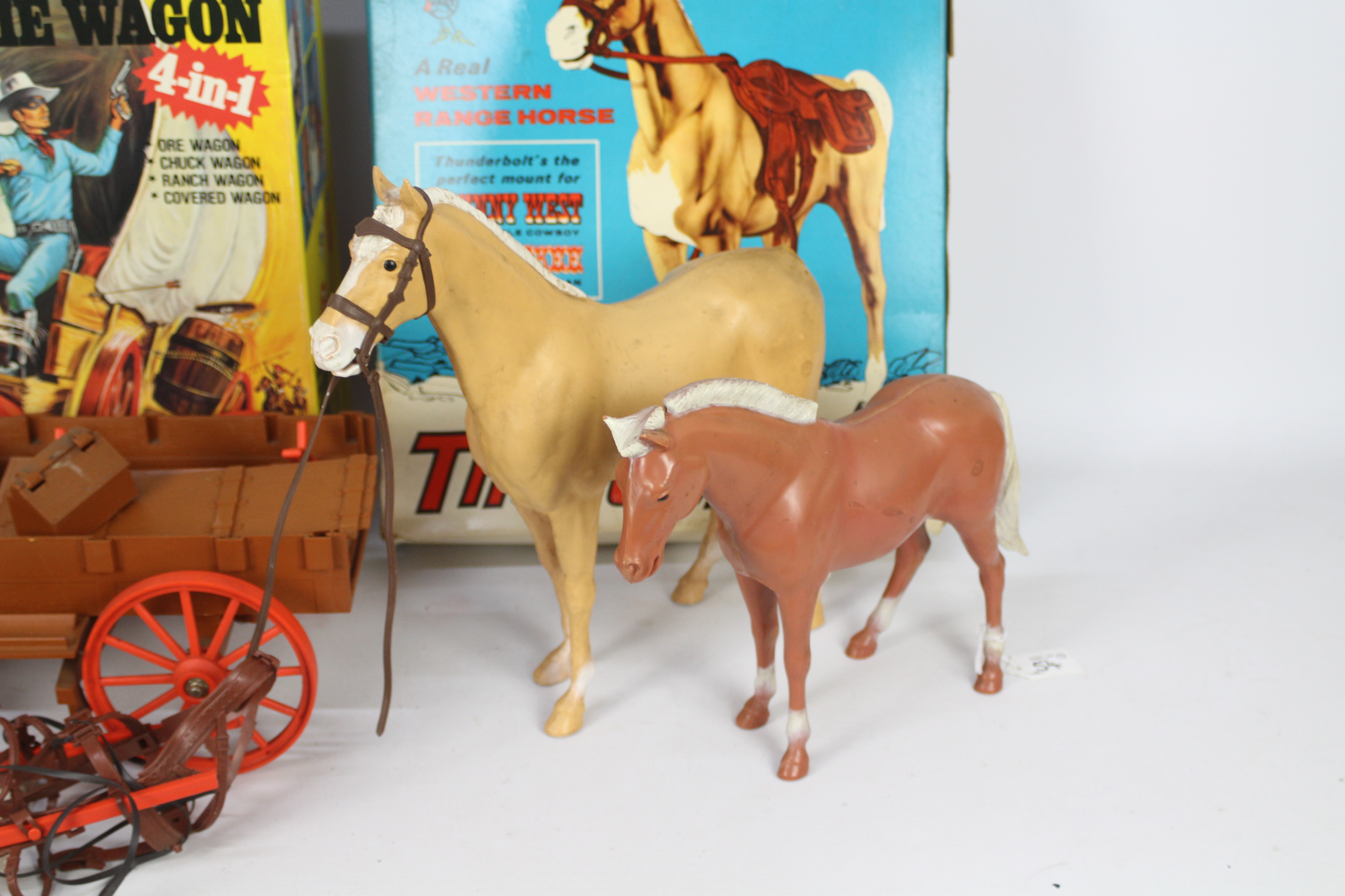 Marx - Two boxed vintage Marx toys including a 'The Lone Ranger Rides Again' Prairie Wagon' appears - Image 3 of 4