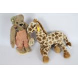 Steiff - An unboxed Steiff #110405 Giraffe approx 32cms (H) with Steiff button and yellow tag to