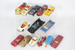 WITHDRAWN - Corgi - A collection of 14 x vintage Corgi models including early Batmobile with red