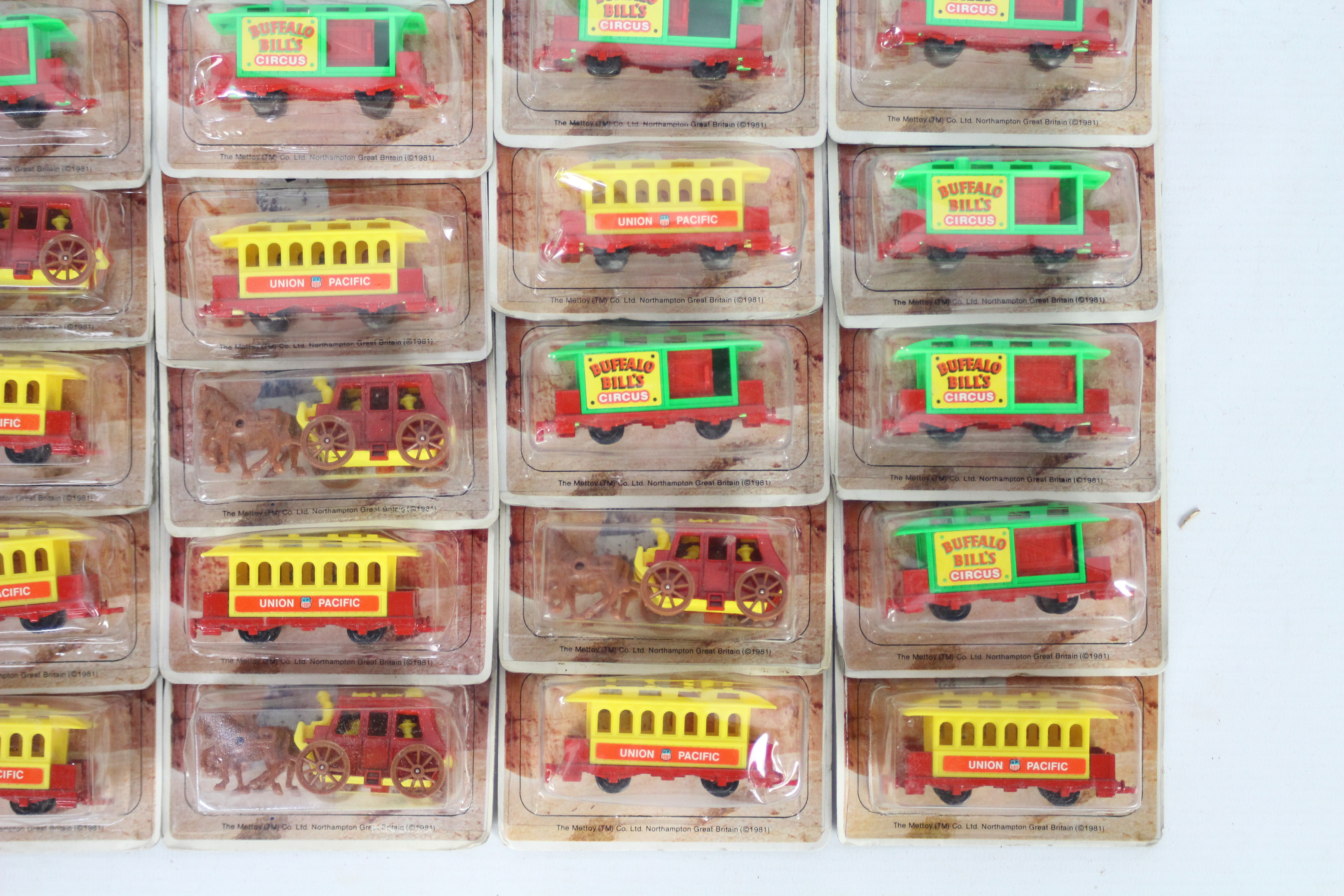 Corgi Juniors - A box of 22 carded Corgi Junior 'Wild West' diecast vehicles. - Image 2 of 3
