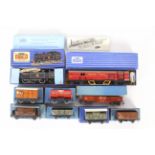 Hornby - Dublo - A boxed 3 - Rail BR 0-6-2 Tank Locomotive # EDL17 and 8 x boxed wagons including