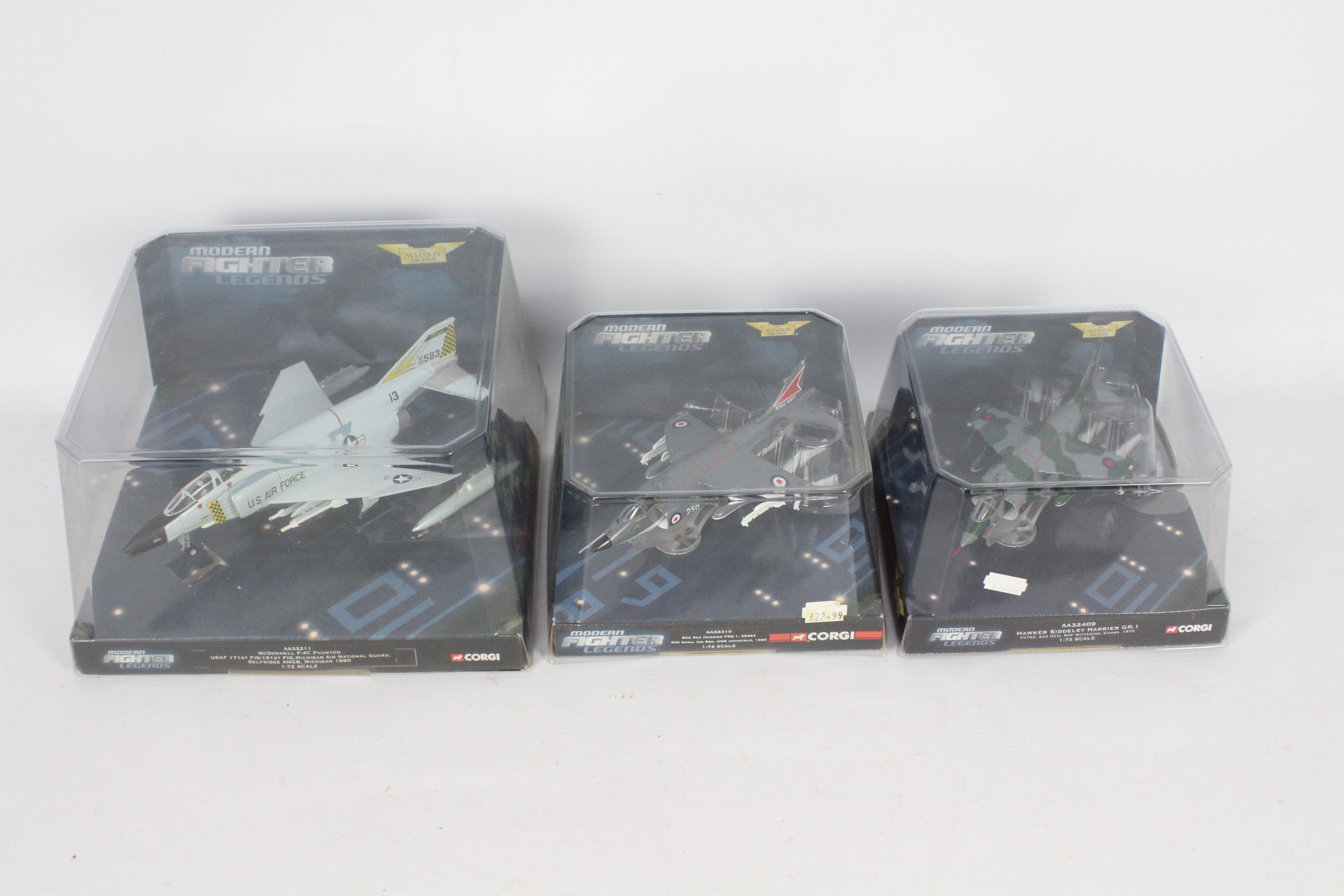 Corgi Aviation Archive - Three boxed 1:72 diecast model military aircraft from the CAA 'Modern