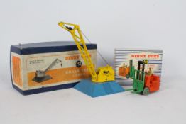 Dinky - 2 x boxed models, a Coventry Climax Fork Lift Truck # 401 and a Goods Yard Crane # 752.