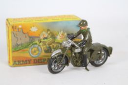 Benbros - A boxed Benbros Qualitoy Army Dispatch Rider Motorcycle.