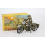 Benbros - A boxed Benbros Qualitoy Army Dispatch Rider Motorcycle.