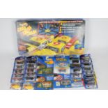 Hot Wheels - 28 x unopened carded models and a boxed Criss Cross Crash Track set # 7996,