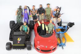 Action Man - GI Joe - 9 x Action Man figures and 2 x cars plus some accessories.