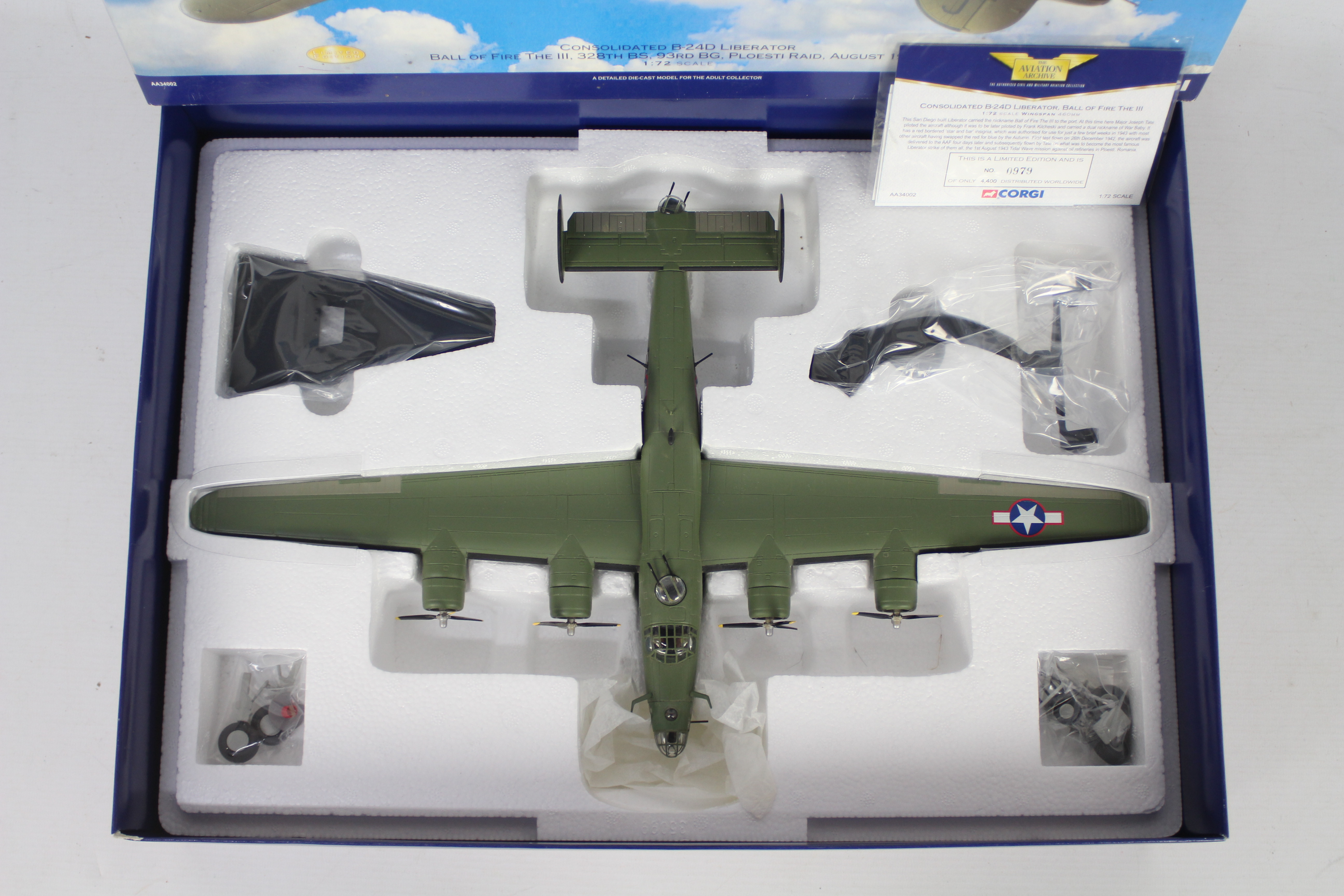 Corgi Aviation Archive - A boxed Limited Edition 1:72 scale AA34002 Consolidated B-24D Liberator, - Image 2 of 6