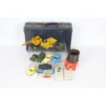 Dinky - Corgi - HR Products - A small vintage suitcase with 9 x Dinky and Corgi vehicles,