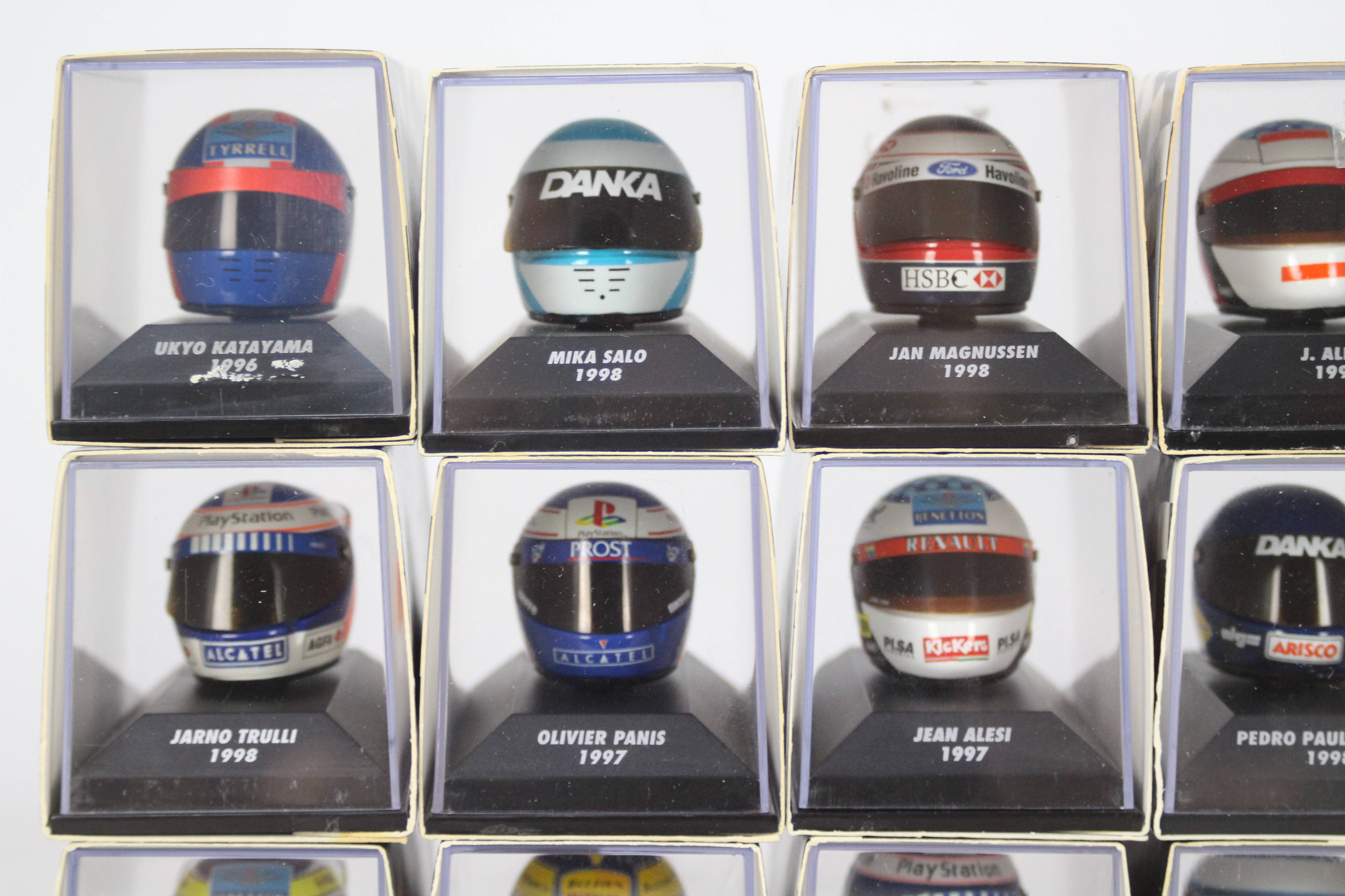 Minichamps - A starting grid of 12 boxed 1:8 scale F1 racing drivers helmets by Minichamps. - Image 4 of 6