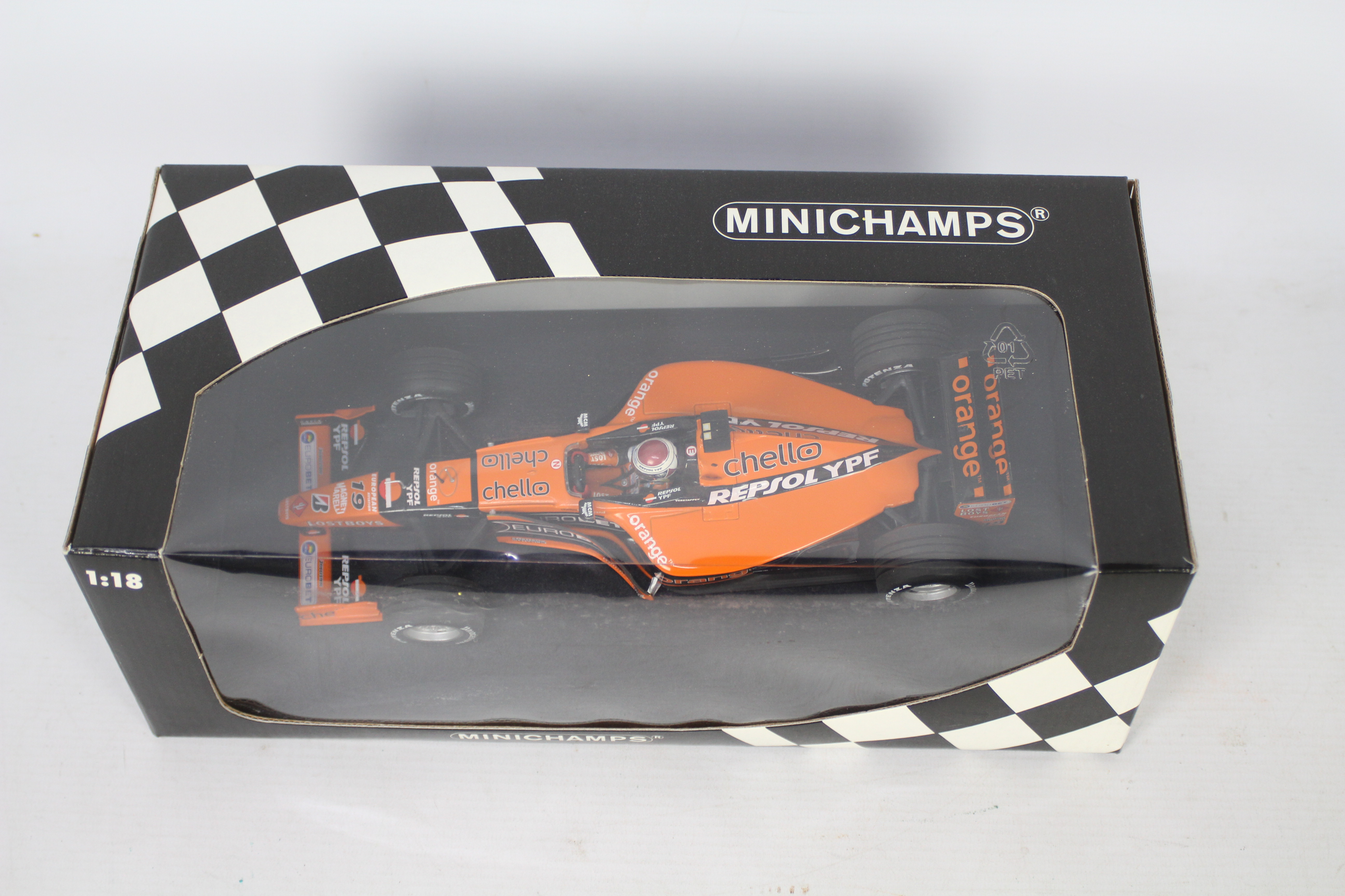 Minichamps- A boxed Minichamps #180000019 1:18 scale Arrows Supertec A21 'J.Verstappen'. - Image 3 of 3