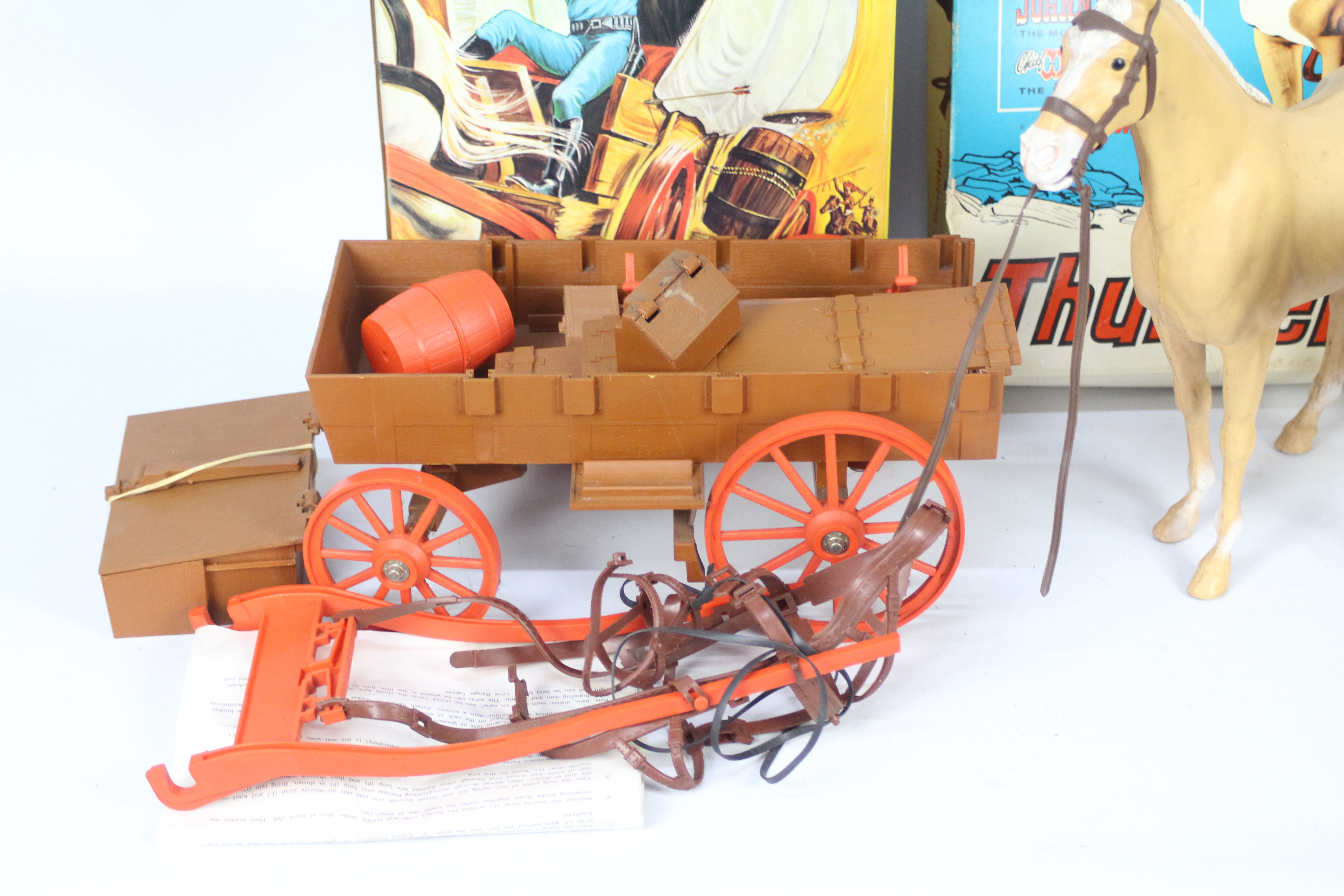 Marx - Two boxed vintage Marx toys including a 'The Lone Ranger Rides Again' Prairie Wagon' appears - Image 2 of 4