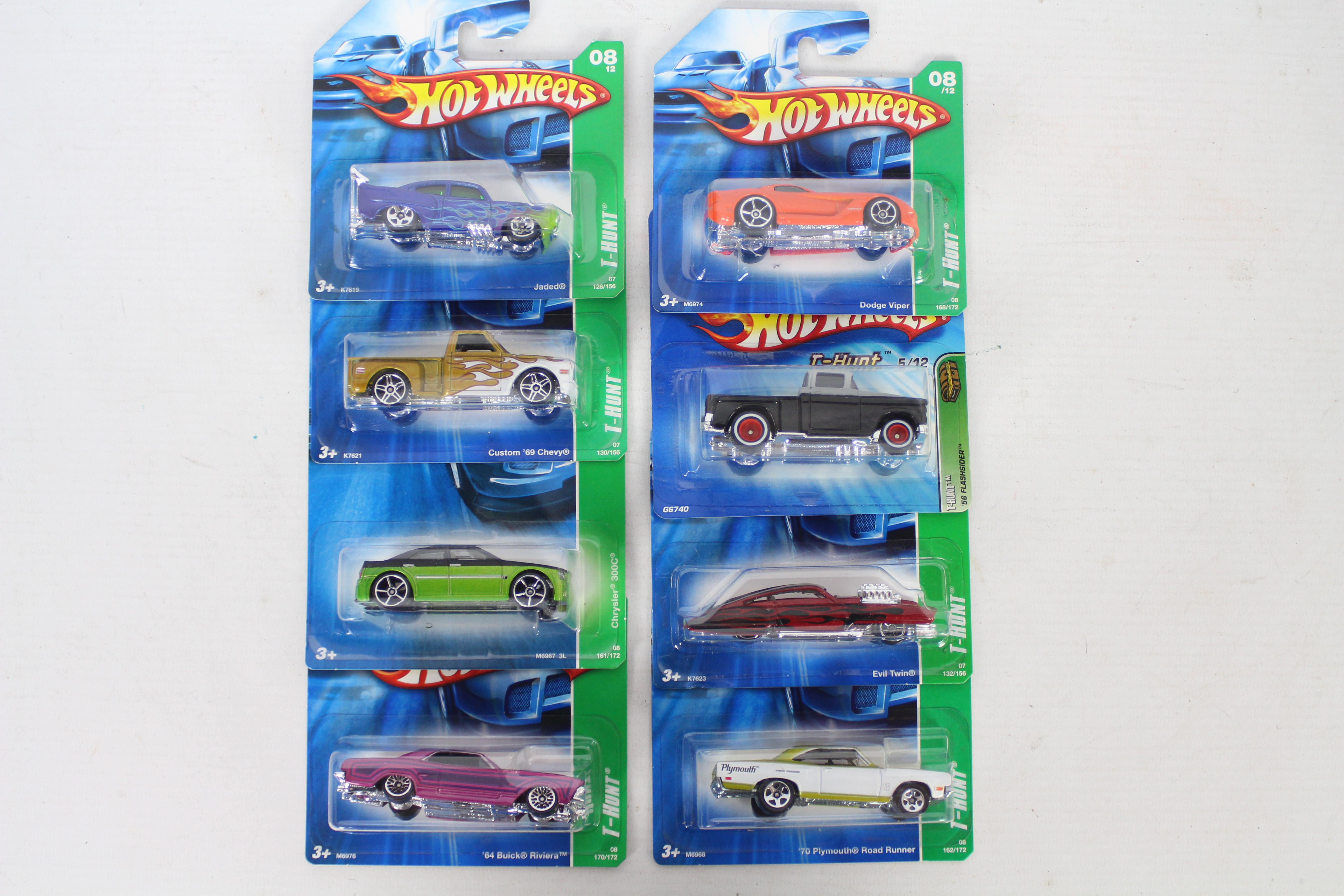 Hot Wheels - Treasure Hunt - 8 x unopened carded models from the sought after Treasure Hunt series,