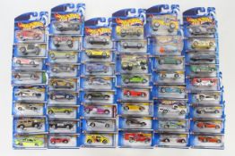 Hot Wheels - 50 x unopened carded models including 40 Ford Coupe # 52919, Chevy S10 # 50133,