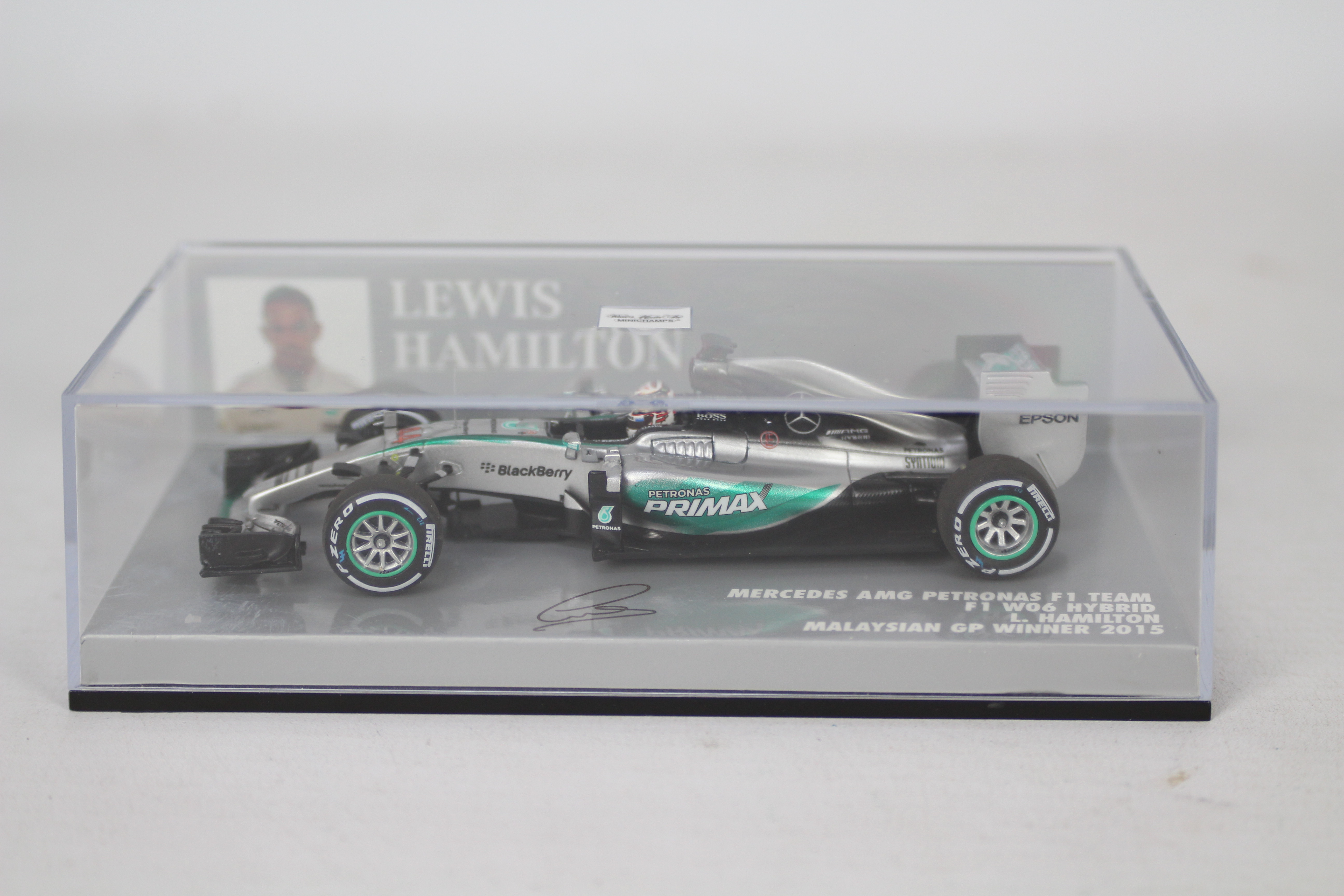 Minichamps - Three boxed 1:43 scale 'Lewis Hamilton' F1 racing car resin models. - Image 2 of 4