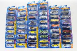 Hot Wheels - 50 x unopened carded models including Morris Mini # K7554, GMC Motorhome # J8035,