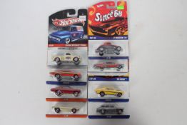 Hot Wheels - 8 x unopened carded models from the US issue 'Since 68' series, 58 Impala # M1573,