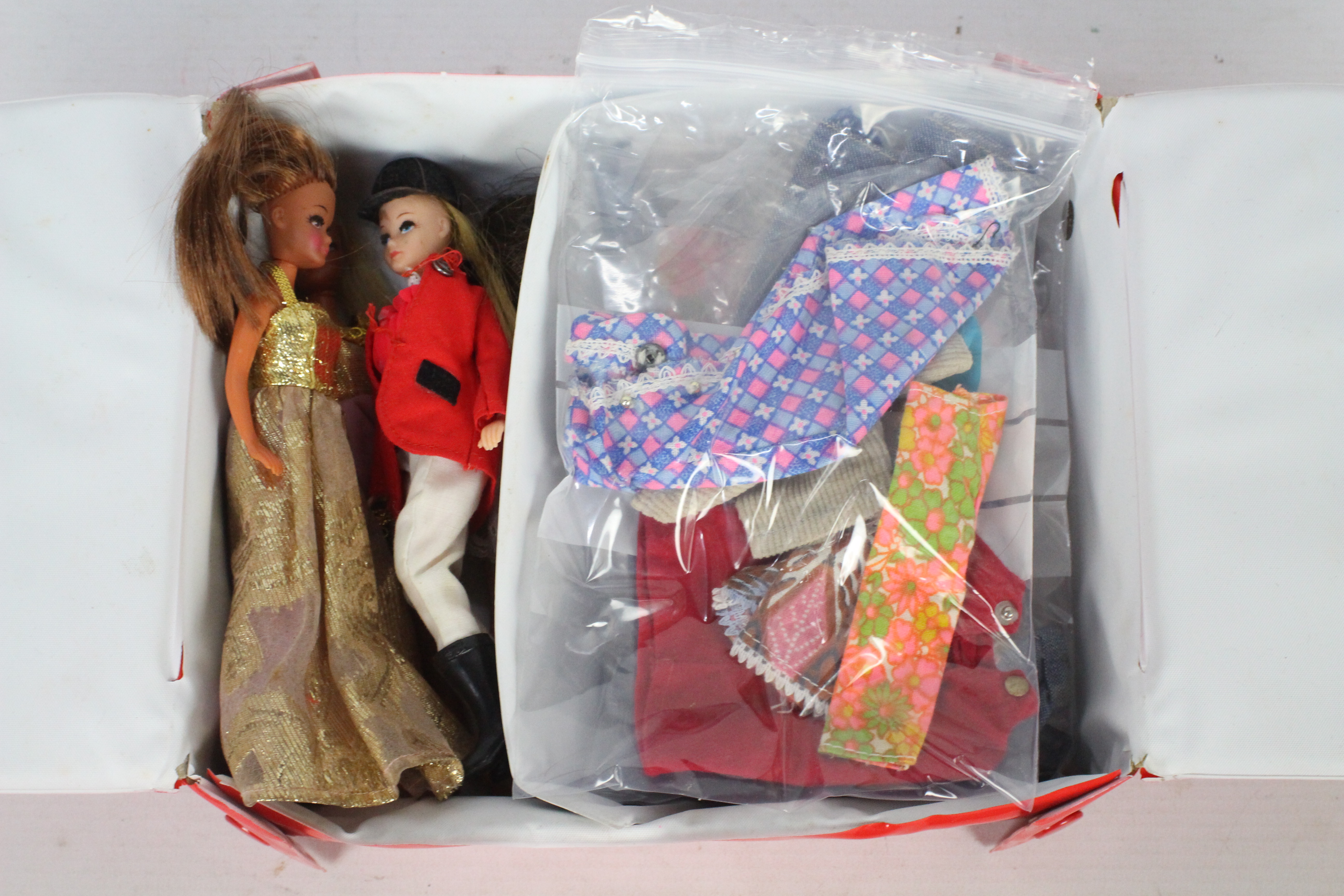 Palitoy - Pippa Doll - 4 x vintage Pippa Dolls in a wardrobe carry case with a selection of clothes. - Image 9 of 10