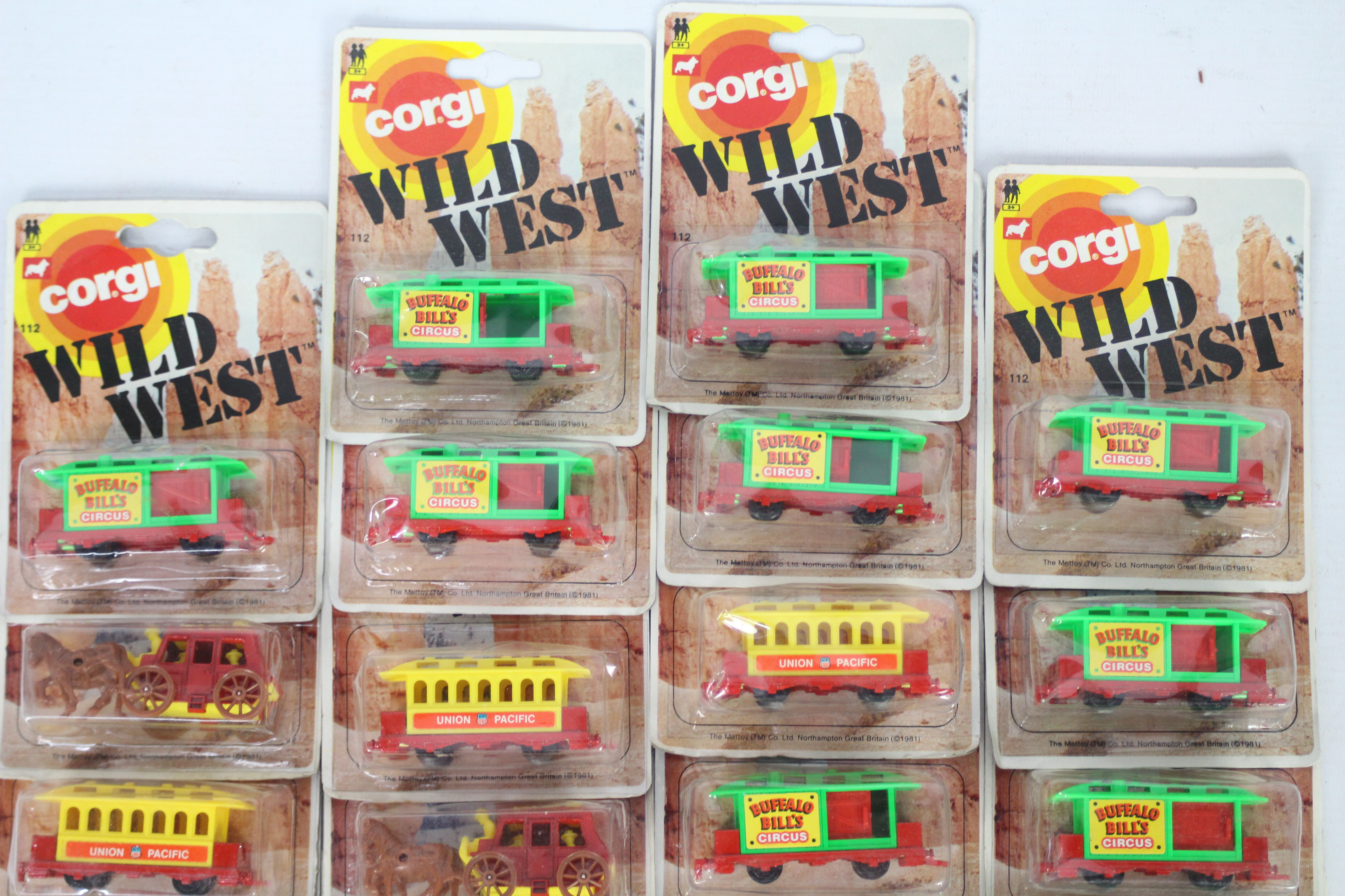 Corgi Juniors - A box of 22 carded Corgi Junior 'Wild West' diecast vehicles. - Image 3 of 3