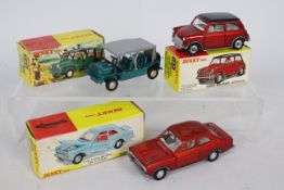 Dinky - 3 x boxed models, # 168 Ford Escort in metallic red,