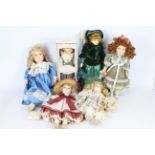 Leonardo Collection - Sweet Collection - 6 x porcelain headed dolls including two Leonardo