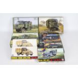 Revell, IBG Models, Esci - Eight boxed 1:72 scale plastic military truck model kits.