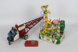 Vintage Tin Toy bundle , Helicopter , Circus Bear Balls , Toto Dicer.
