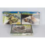 Italeri - Three plastic military model vehicle kits in 1:35 scale.